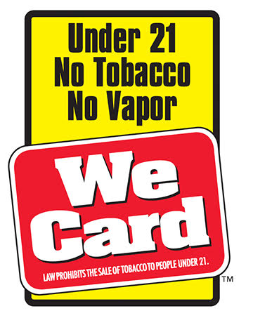 We Card - No Tobacco under 21